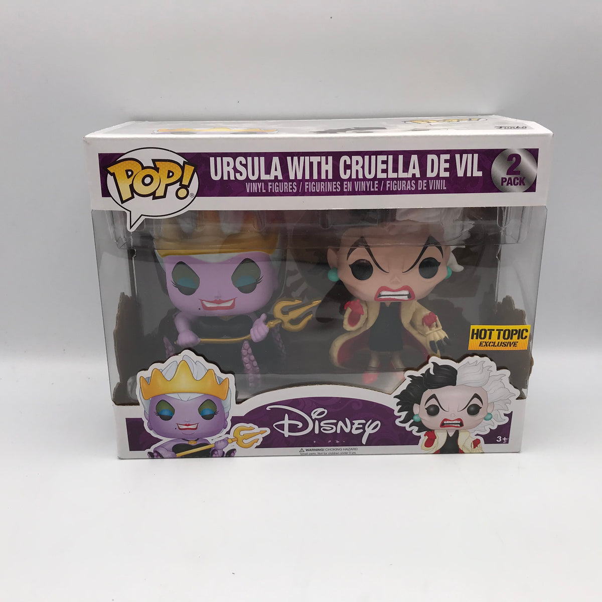 Funko Pop Ursula With Cruella De Vil 2-Pack Disney Hot Topic Exclusive