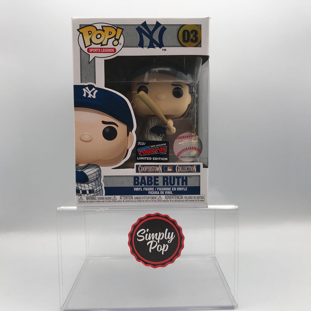 Funko Pop! MLB Babe Ruth Pinstripe NYCC (Official Sticker
