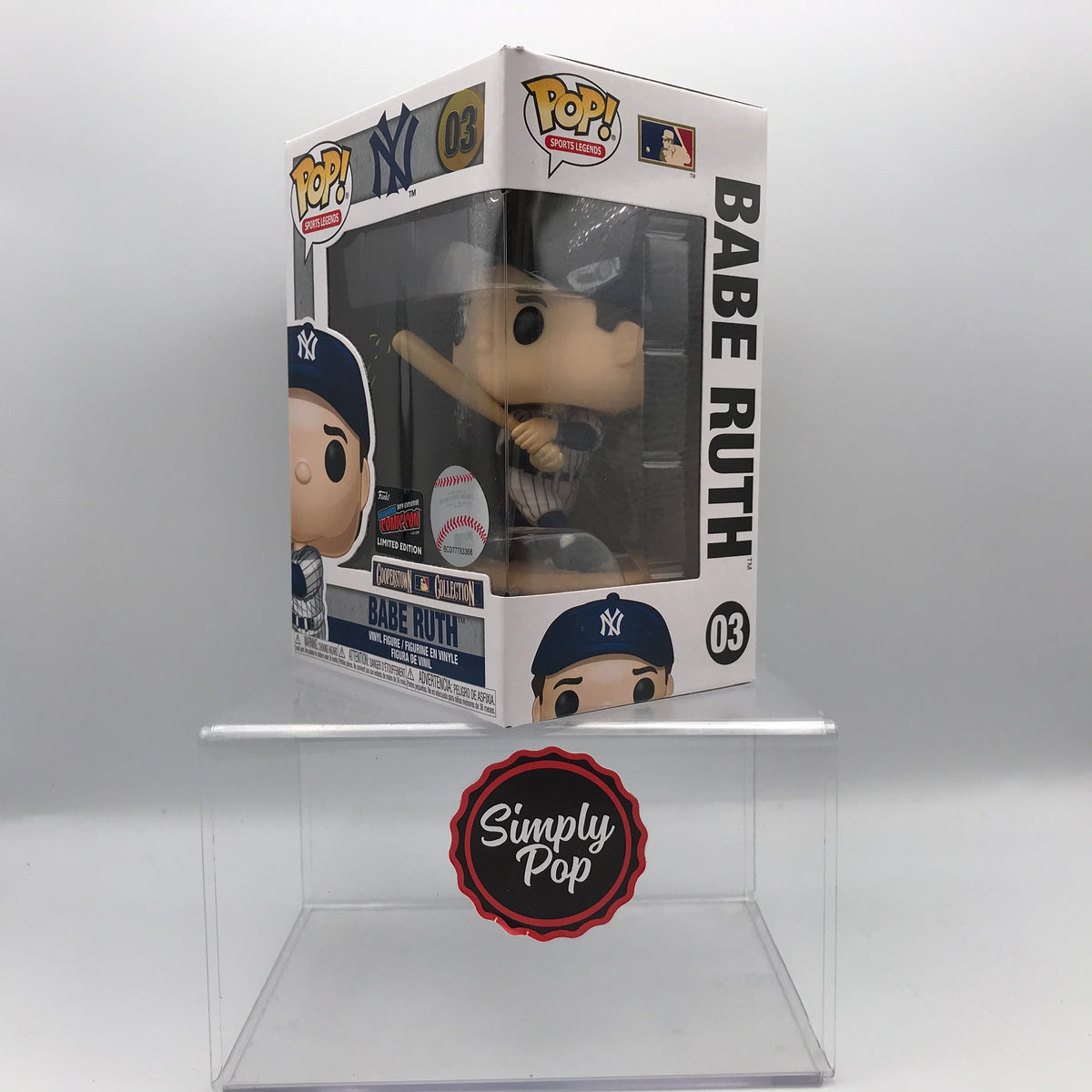 Funko Pop! MLB Babe Ruth Pinstripe NYCC (Official Sticker) Exclusive # –  Undiscovered Realm