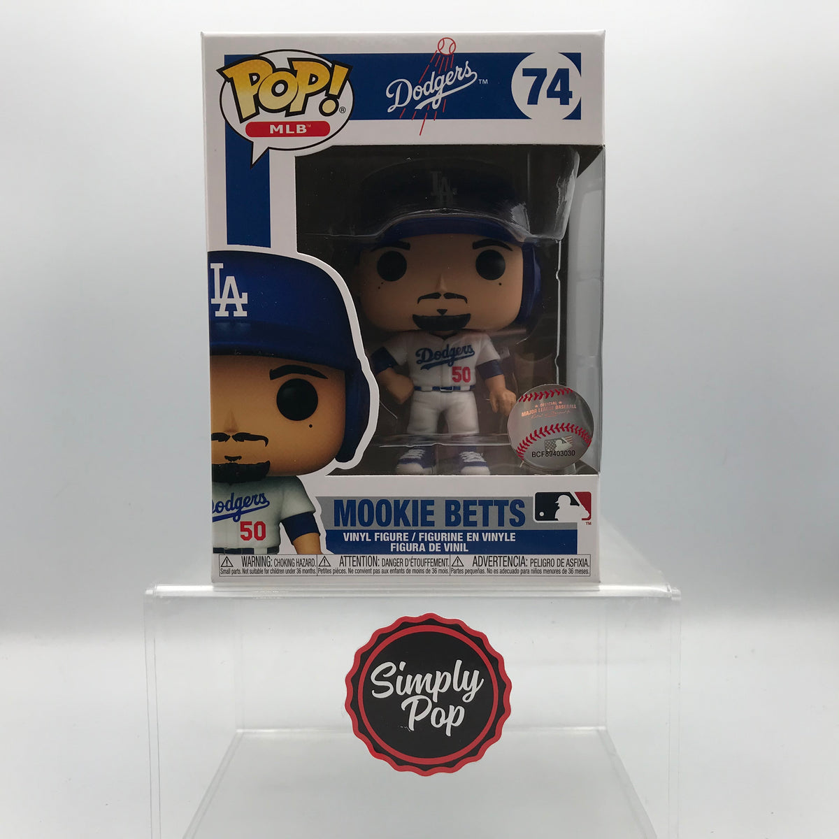 POP Funko Pop! MLB: Dodgers - Mookie Betts (Home Uniform) (Bundled with  Compatible Plastic Pop Box Protector Case), 3.75 inches