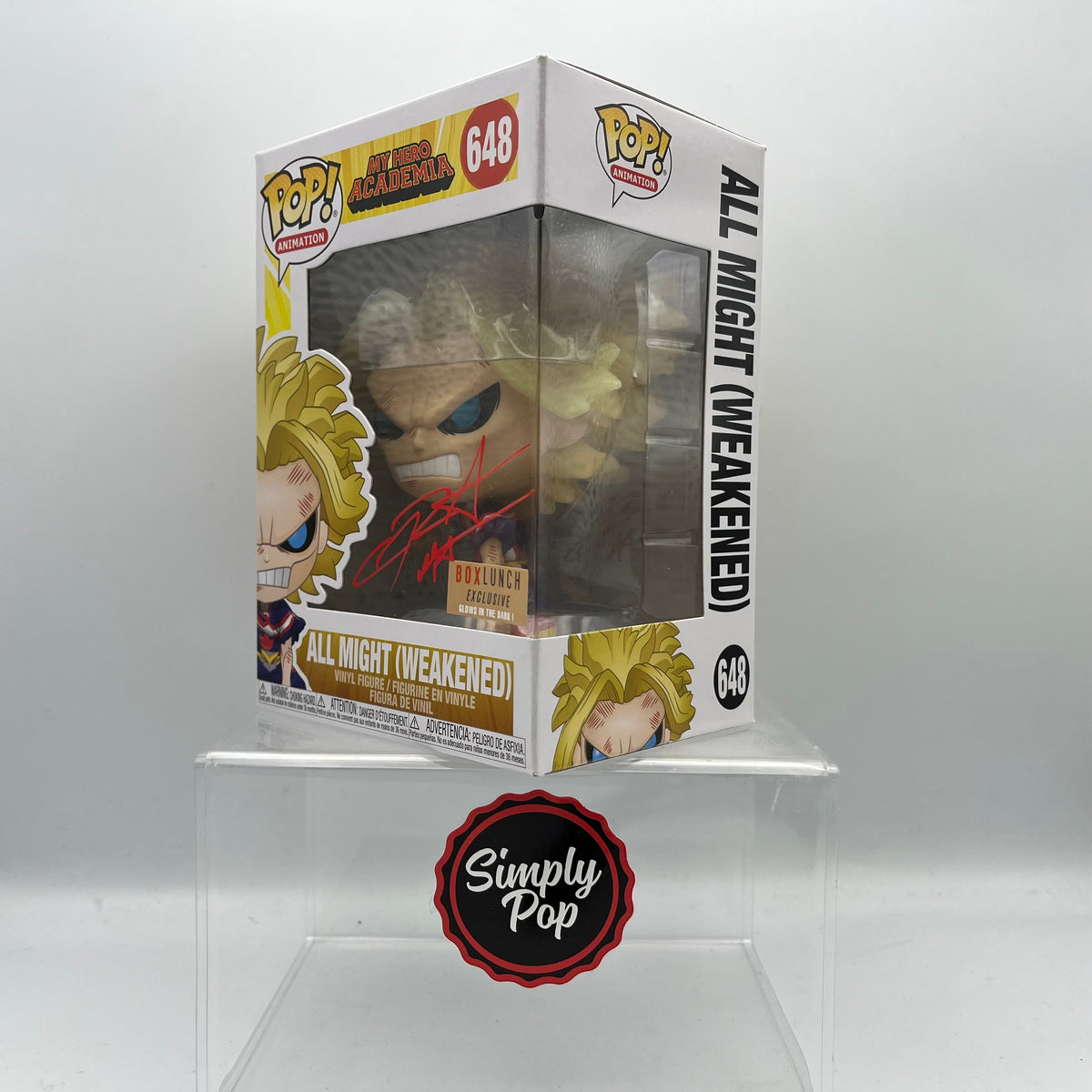 Funko Pop My Hero Academia Weakend All Might Glow Boxlunch store Exclusive