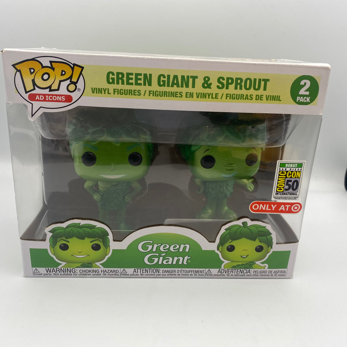 Funko Pop Green Giant & Sprout 2-pack Metallic 2019 Comic Con Debut Ta