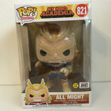 Funko Pop All Might #821 Glows In The Dark Funimation 2021 Exclusive 10" Inch My Hero Academia