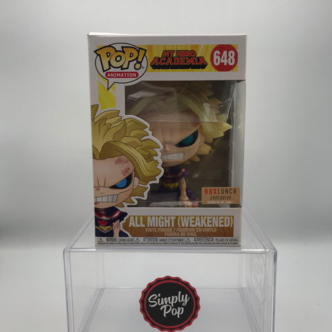 Funko Pop All Might (Weakened) #648 Glows In The Dark BoxLunch Exclusive