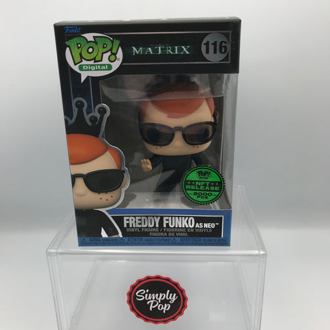 Funko Pop Digital Freddy Funko as Neo #116 Matrix NFT Release Limited Edition LE 2,000 PCS