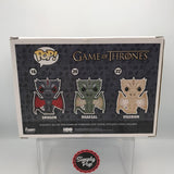 Funko Pop Drogon, Rhaegal & Viserion Dragons Metallic 3-pack Game Of Thrones GameStop Exclusive Vaulted