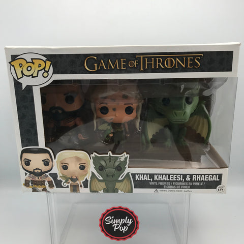 Funko Pop Khal Khaleesi & Rhaegal 3-pack Game Of Thrones Vaulted