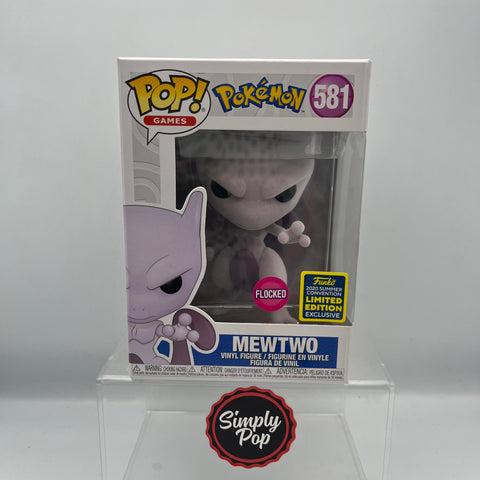 Funko Pop Mewtwo #581 Flocked 2020 SDCC Summer Convention Exclusive Pokemon