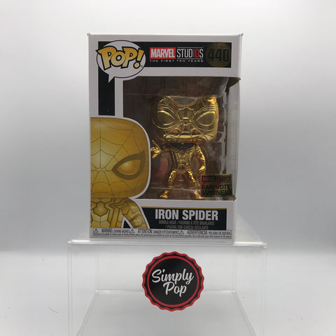 Funko Pop Iron Spider #440 Gold Chrome Fan Vote Winner Marvel Studios