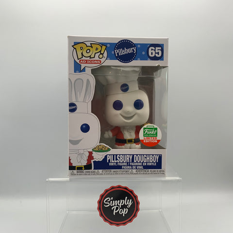 Funko Pop PIllsbury Doughboy In Santa Suit #65 Ad Icons Shop Exclusive Limited Edition - B