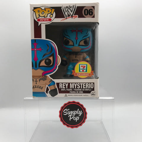 Funko Pop Rey Mysterio (Light Blue) #06 7-Eleven Exclusive WWE Vaulted - B