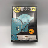 Funko Pop Enamel Pin Yoda #23 Limited Edition Chase Blue Star Wars Disney Sealed