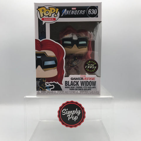 Funko Pop Black Widow #630 Glow Chase Games Marvel Avengers GamerVerse