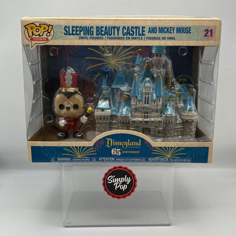 Funko Pop Sleeping Beauty Castle And Mickey Mouse #21 Town Disneyland Resort 65th Anniversary