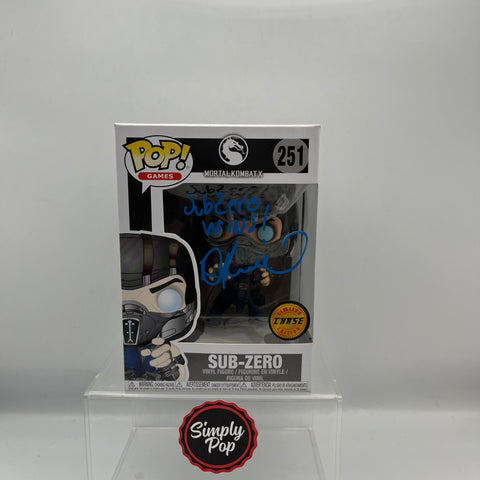 Funko Pop Sub-Zero #251 Limited Edition Chase Autographed Signed Mortal Kombat X Games