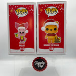 Funko Pop Holiday Piglet #615 Holiday Winnie The Pooh #614 Disney Bundle