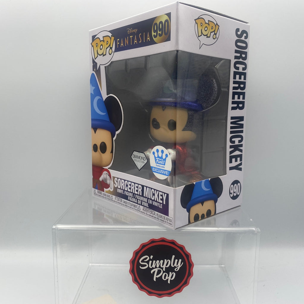 Funko Pop Sorcerer Mickey #990 Diamond Collection Shop Exclusive