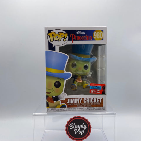 Funko Pop Jiminy Cricket #980 2020 NYCC Fall Convention Exclusive Disney Pinocchio