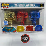 Funko Pop Wonder Woman Gauntlets Chrome 3-Pack Shop Exclusive Limited Edition